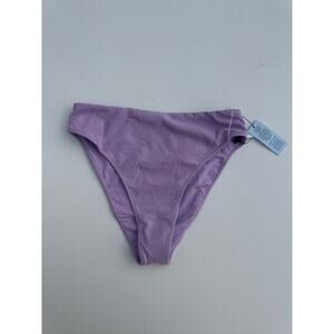 JMP The Label Textured Knit Bikini Bottoms - Purple (M)